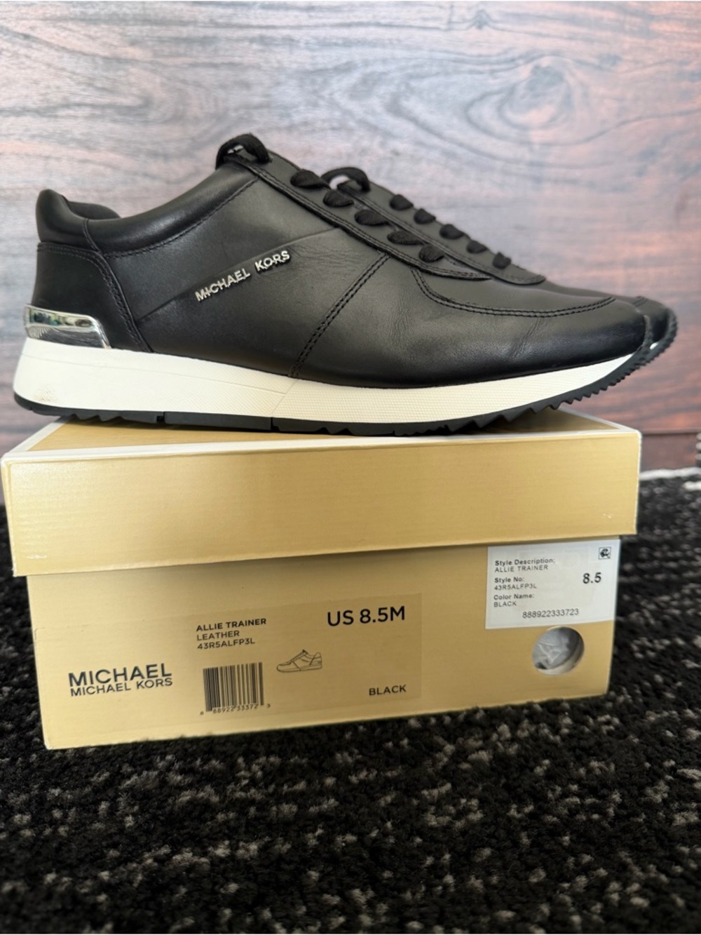 Michael Kors Allie Trainer Leather Sneaker - Black